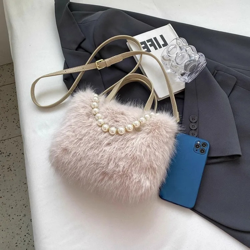 Luxury Plush Faux Fur Mini Squ - Luxury Bags Cute recension och pris